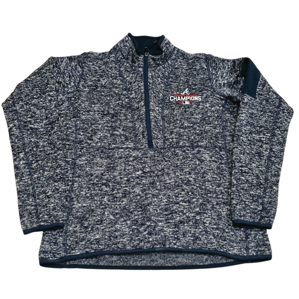 Antigua Atlanta Braves 2021 World Series Champions 1/4 Zip Womens M Pullover